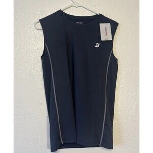 ROADBOX Men's Athletic Style Stretch Tank Top Tee Shirt Blue Size Large